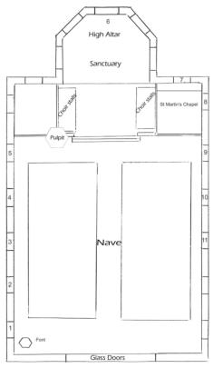 Plan of St Ninian's Church (not to scale)
